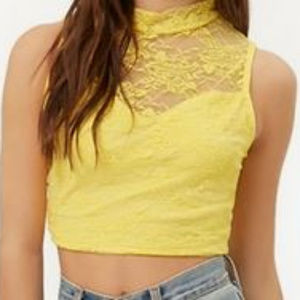 Sheer lace crop top